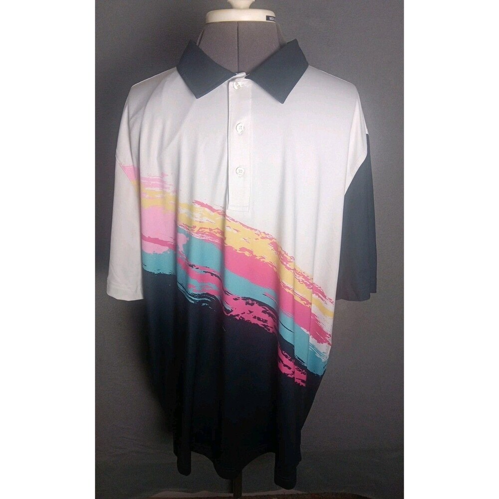 CHUBBIES Golf Polo Shirt Men's XL Short Sleeve PERFORMANCE Neon -EUC
